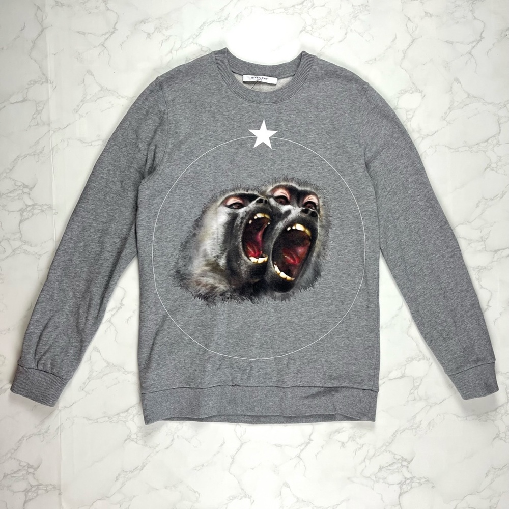 🔥65% OFF🔥 [SALE] Givenchy Monkey Brothers Grey Sweatshirt